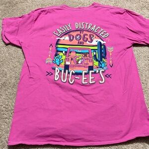 Buccees Large T-Shirt “Easily Distracted by Dogs and Buccees”
